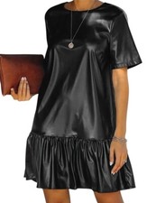 Black matt faux leather PVC