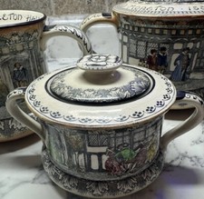 Antique Royal Doulton Tea Set (4) Old Morteton Hall 1589 Hand Painted RARE