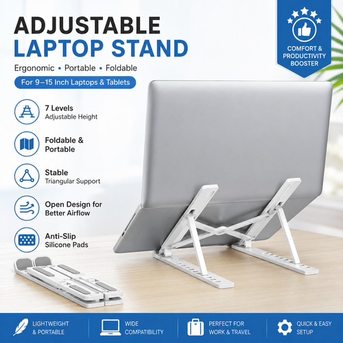 Adjustable foldable laptop - adjustable,
