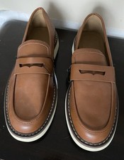 ZARA Men’s Brown Penny Loafers Dress Slip On Leather 43 US 10