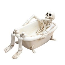 Halloween Bathtub Skull Planter Gothic Garden Decoration Pot Display