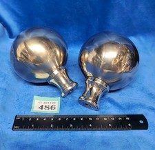 1 Pair Of Very Large Antique Reclaimed 3.5" 90mm Solid Brass Bed knobs 1.8kg 