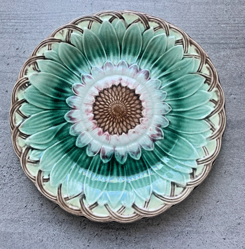 Vintage majolica sunflower - vintage,