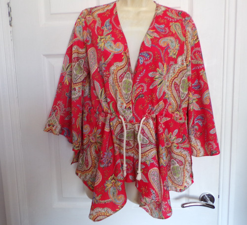 Zara orange paisley print - print, top