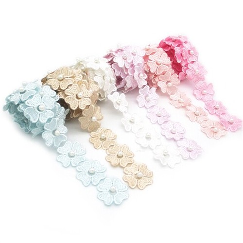 Pearl flower embroidery trim - flower,