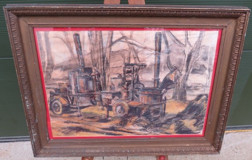 Framed pastel picture an - pastel, of