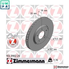 2x BRAKE DISC 155.3902.20 FOR