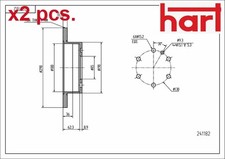 X2 PCS REAR BRAKE DISC SET LEFT & RIGHT 241 182 HART I