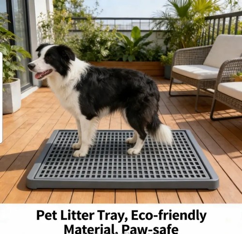 Grey dog toilet tray - toilet,