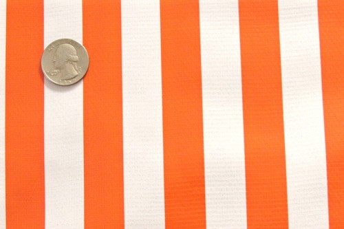 Orange stripe vinyl oilcloth - orange,