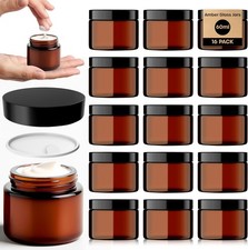 Amber Glass Cosmetic Jars with