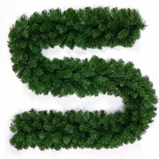 9ft Christmas Garland Decorations Fireplace Artificial Wreath Bushy 220Tips