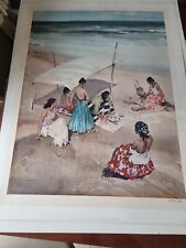 SIR WILLIAM RUSSELL FLINT PENCIL SIGNED LTD. EDT PRINT - "GITANAS AT LA GALERA"