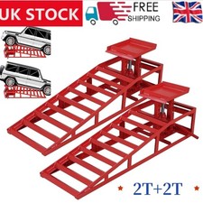4 ton Hydraulic Car Ramps 2PC Heavy Duty Garage Auto Van Bottle Lift Jack Ramp