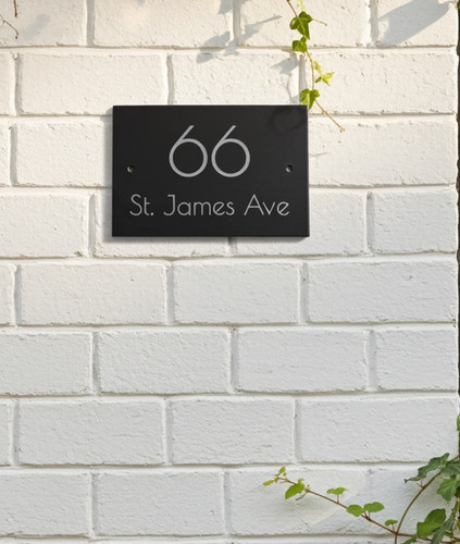 Rectangle house number slate