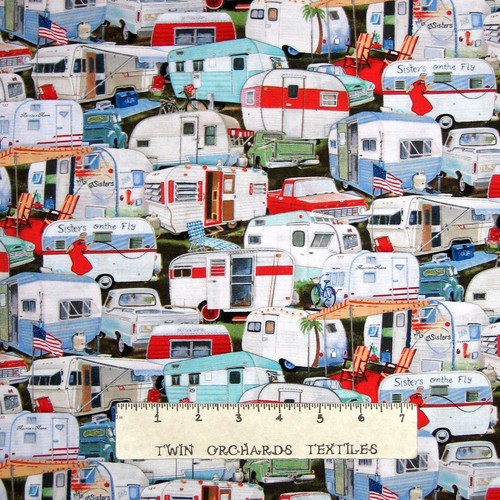 Camper fabric vintage - camper,