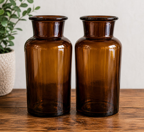 Pair vintage amber - pair, glass