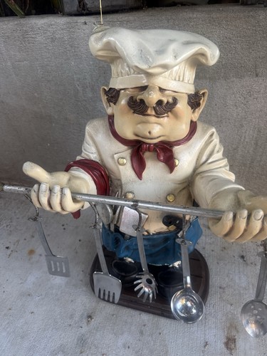 Chef art statue figurine - chef, metal