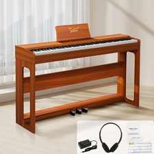 Glarry 88 keys Digital Piano Bluetooth Full Weighted Keyboard w/ Stand Headphone