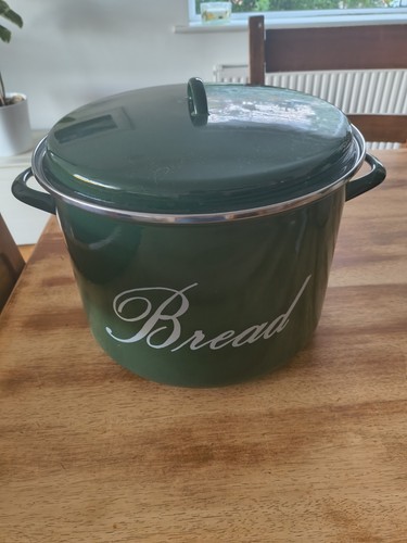 Bread bin enamel with - bread,