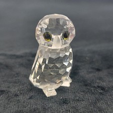 Swarovski Crystal Owl With Amber Eyes 3.6cm Length Swan Logo on Foot