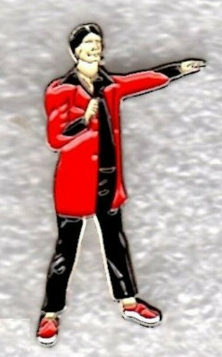 Teddy boy pin badge red - teddy,