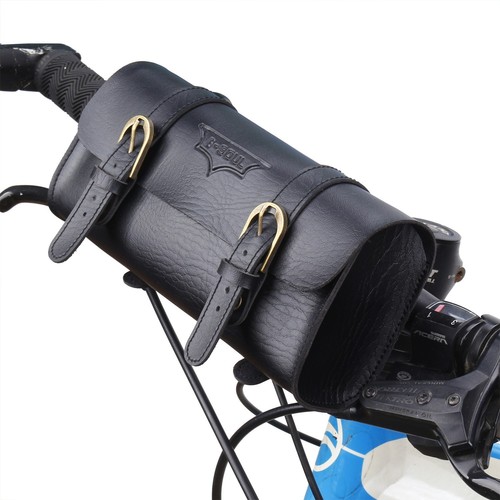 Leather bicycle seat bag - leather,