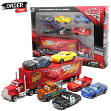 7PCS/Set Cars 2 Lightning McQueen Racer Toy Car Mack Truck Kids Toys Gift Model