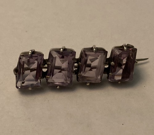 Victorian silver amethyst - silver,