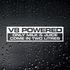 V8 Powered Funny Car Sticker - JDM Drift BMW Euro Hot Rod American Muscle