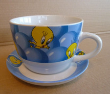 LARGE TWEETY PIE CUP and SAUCER. Warner Bothers - (unusual design) .5 litre  VGC