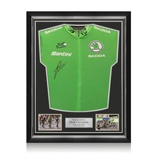 Mark Cavendish Signed Tour De France Green Jersey. Superior Frame
