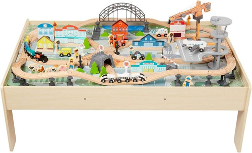 120 piece wooden train set - wooden,