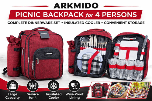 Picnic backpack set person - set, 4