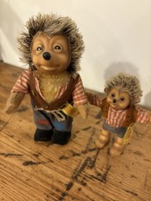 Steiff Mecki & Micki Hedgehog Dolls – Vintage Pair – Original Tags & Buttons
