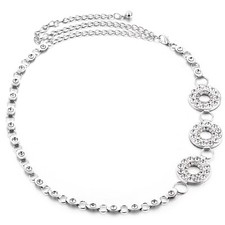 Diamante Ladies Waist Belt Fashion Chain Belt Charm Women Girls Dress Waistband