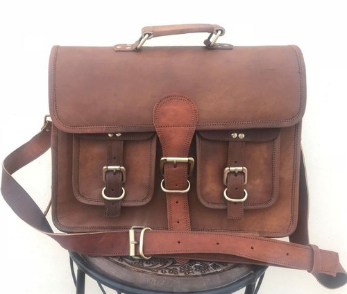 Men retro leather messenger - men's,
