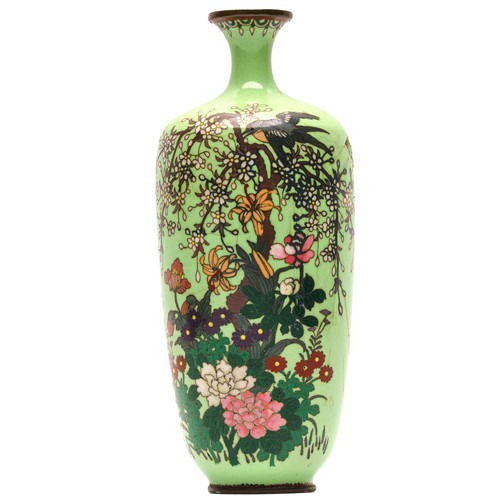 Japanese cloisonne vase lime - japanese,