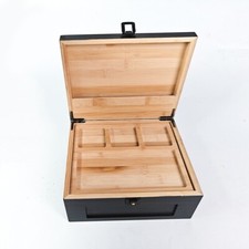 Wise Skies Wooden Large Small Rolling Stash Box Rolling Storage Box