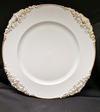 12  Baroque White  Antique Decorative Rim Charger Plates - Elegant Tableware 