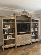Triple French Style display cabinet Shabby Chic Large Book Case Shelving