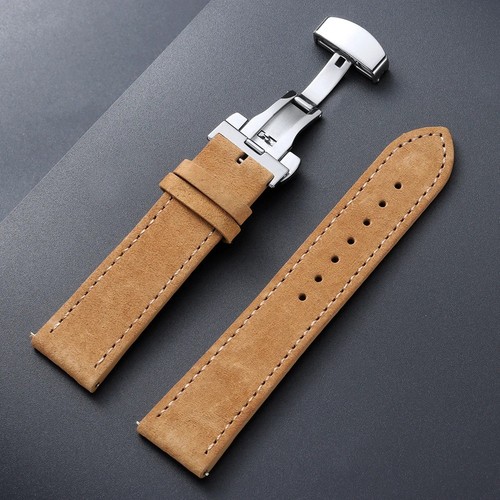 22mm suede leather watch strap - leather,