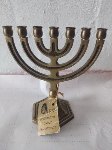 Brass candelabra menorah - brass,