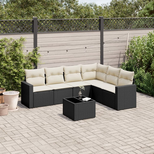 Garden sofa set - black, pe