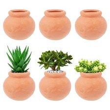  6pcs Small Clay Flower Pot Mini Plant Nursery Pots Breathable Succulent Plant