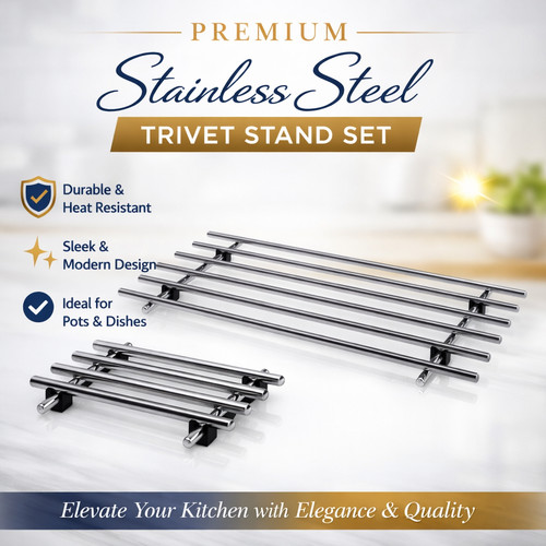 Stainless steel trivet 50x28cm - steel,