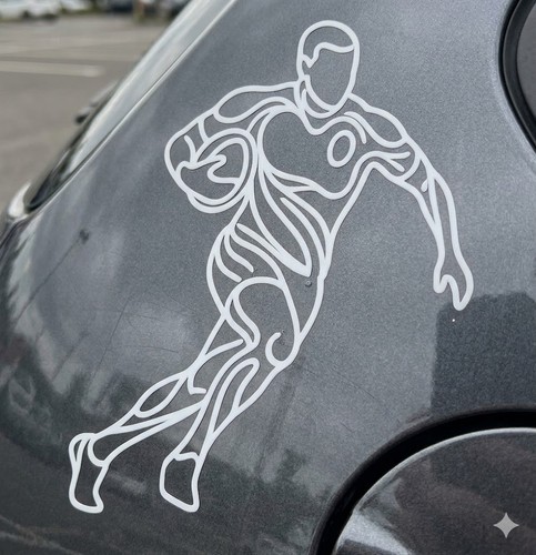 Rugby line art vinyl decal - rugby,