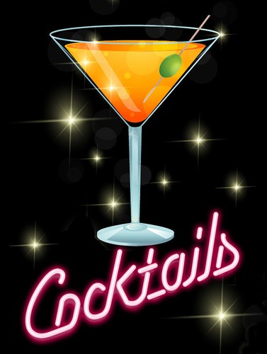 Cocktails retro metal - cocktails,,