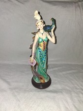 Vintage Giuseppe Armani Figurine Lady with Parrot On Shoulder Italy
