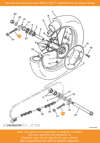 Yamaha bolt 90101 08777 oem - bolt,,